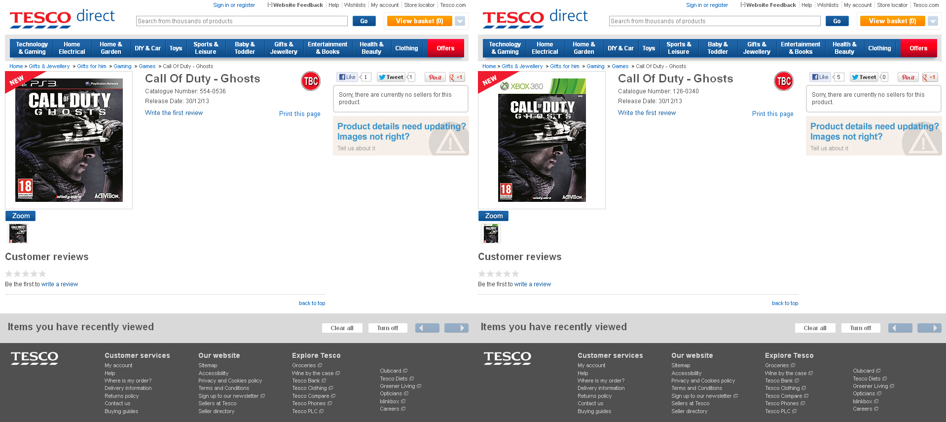 Britské Tesco zveřejnilo obal Call of Duty: Ghosts 80340