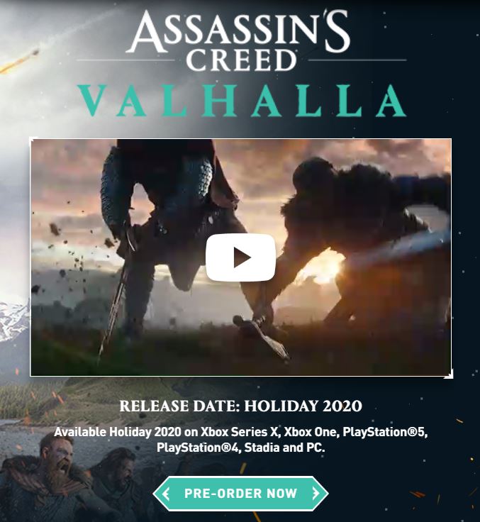 Assassin’s Creed Valhalla: Cinematic Trailer platformy