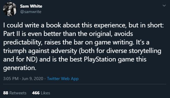 Sam White: "TLOU2 je Playstation hra generace" sam white