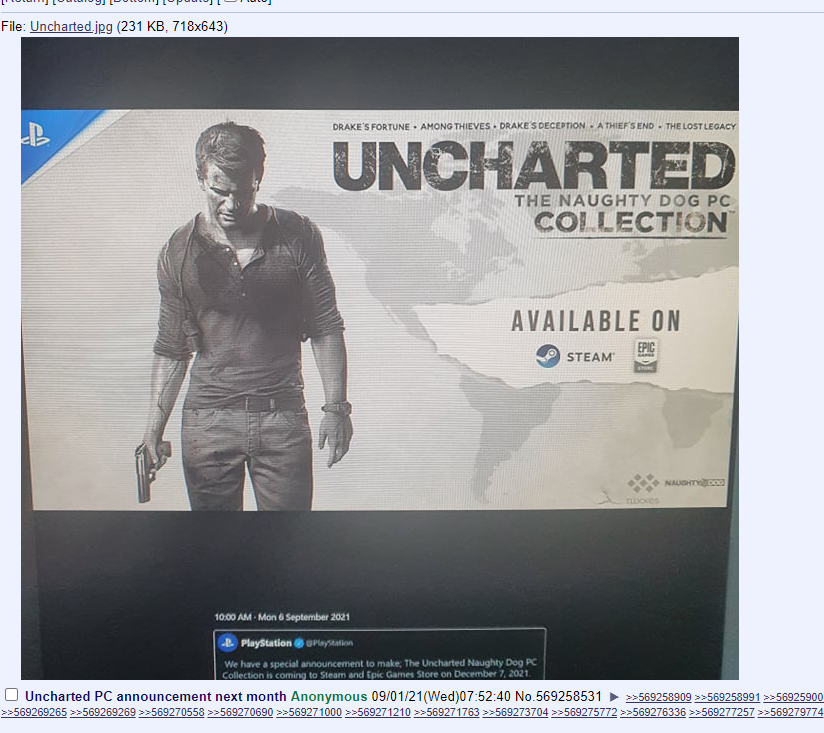 Aktualizováno: Unikla fotka k oznámení Uncharted kolekce pro PC? Uncharted