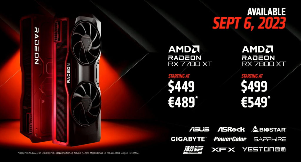 AMD oznámilo grafické karty Radeon RX 7800 XT a 7700 XT both