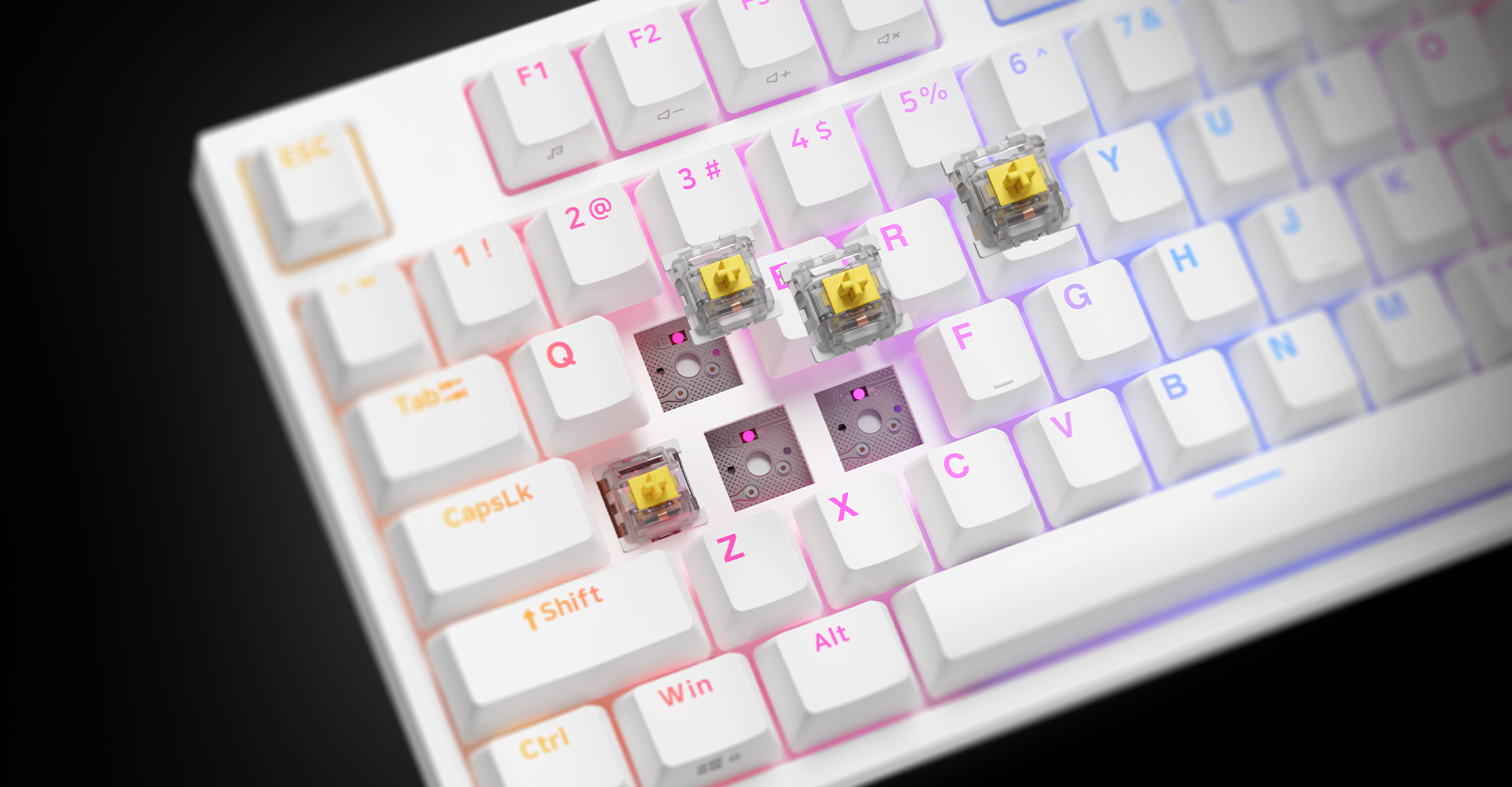 Genesis Thor 404 TKL je nová mechanická klávesnice pro náročné hráče Genesis THOR 404 TKL detail white